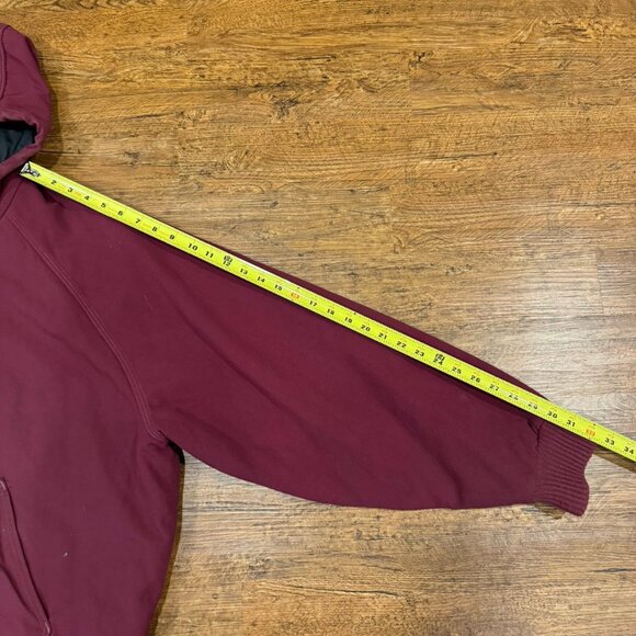 Vintage Carhartt Burgundy TAC J69 Active Canvas Hooded Full Zip Jacket Men's 2XL - Picture 11 of 11